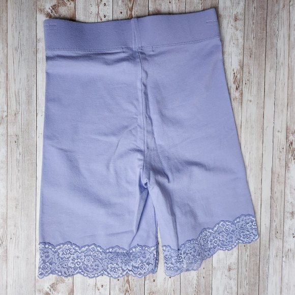 Lace Trim High Waisted Legging Bike Shorts - Picture 6 of 7